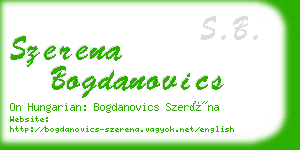 szerena bogdanovics business card
